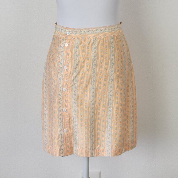Joie Della Mixed Print Mini Skirt Apricot Nectar - 6 - Picture 1 of 8